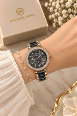 Michael Kors Parker Rose gold black for her womens girls F419
