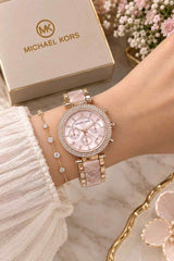 Michael Kors Parker Rose gold for her womens girls F421