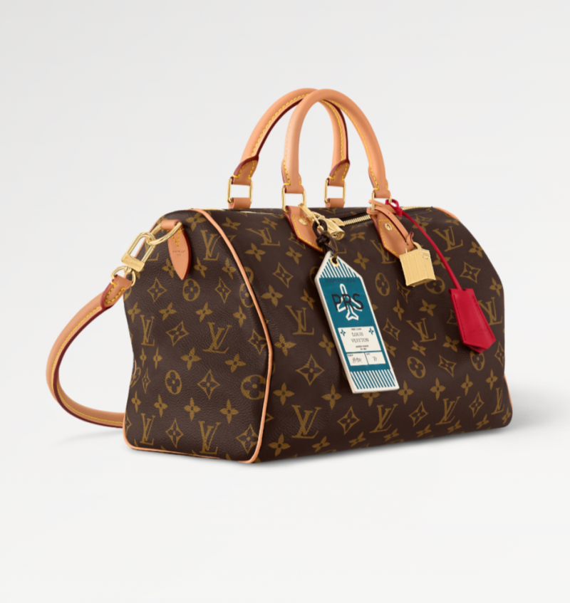 Louis Vuitton Speedy Soft 30 Crafty Monogram Travel Edition With OG Box Dust Cover & Carry Bag M27512 Airplane Brand