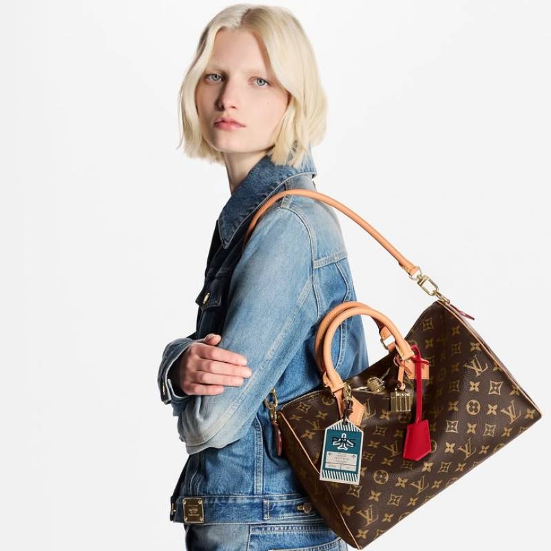 Louis Vuitton Speedy Soft 30 Crafty Monogram Travel Edition With OG Box Dust Cover & Carry Bag M27512 Airplane Brand