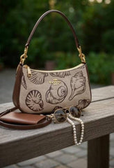 Coach Teri Shoulder Bag In Signature Canvas Shell Print OG & Dust Bag 66123 Sale
