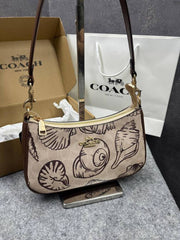 Coach Teri Shoulder Bag In Signature Canvas Shell Print OG & Dust Bag 66123 Sale