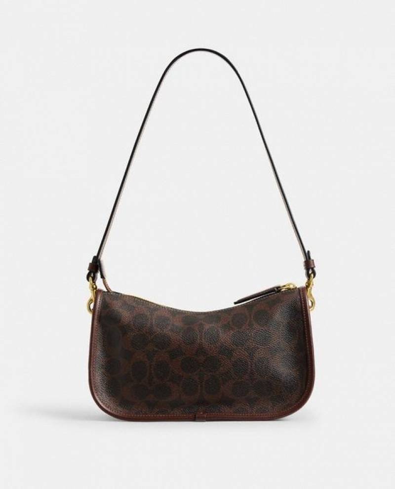 Coach Waverly 24i Shoulder Bag Signature Canvas Coffee With OG Box Dust Cover & Carry Bag