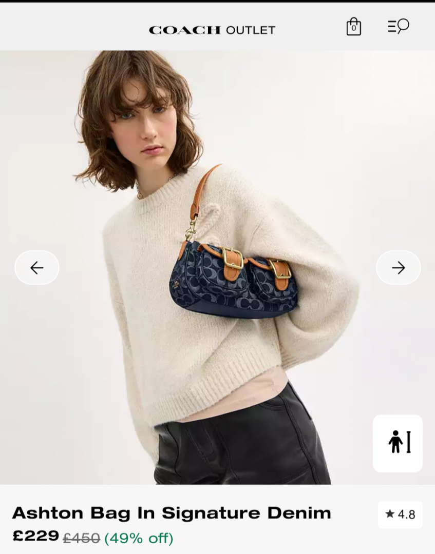 Coach Ashton Signature Denim Bag With OG Box Dust Cover & Carry Bag CY700 Blue Denim