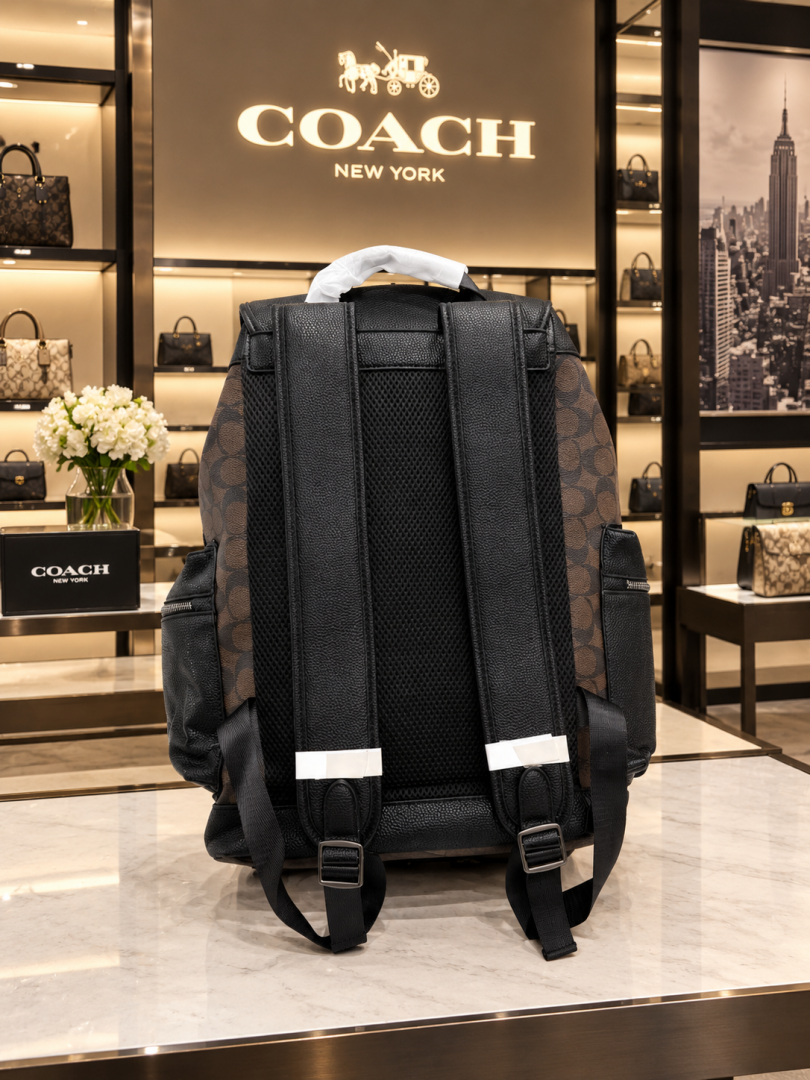 COACH SPRINT LARGE BACKPACK WITH DUSTCOVER PACKING 059 COFFEE BLACK