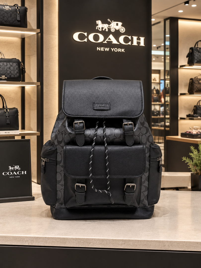 COACH SPRINT LARGE BACKPACK WITH DUSTCOVER PACKING 059 BLACK BLACK