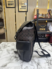 Coach Signature Canvas Backpack Coffee Black With Dust Bag 2759