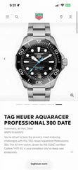 Tag Heuer aquaracer professional 300m date automatic japan zik zake line silver Black