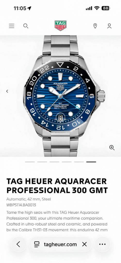 Tag aquaracer professional 300m date automatic japan zik zake line blue niddle