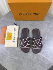 Lv Louis Vuittion Oasis Mule Mens Premium Sandal Brown