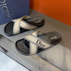 Dior iviera Dior Aqua Sandal Grey and Navy Blue Technical Fabric