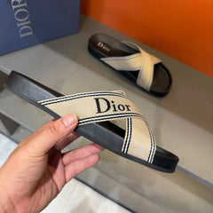 Dior iviera Dior Aqua Sandal Grey and Navy Blue Technical Fabric