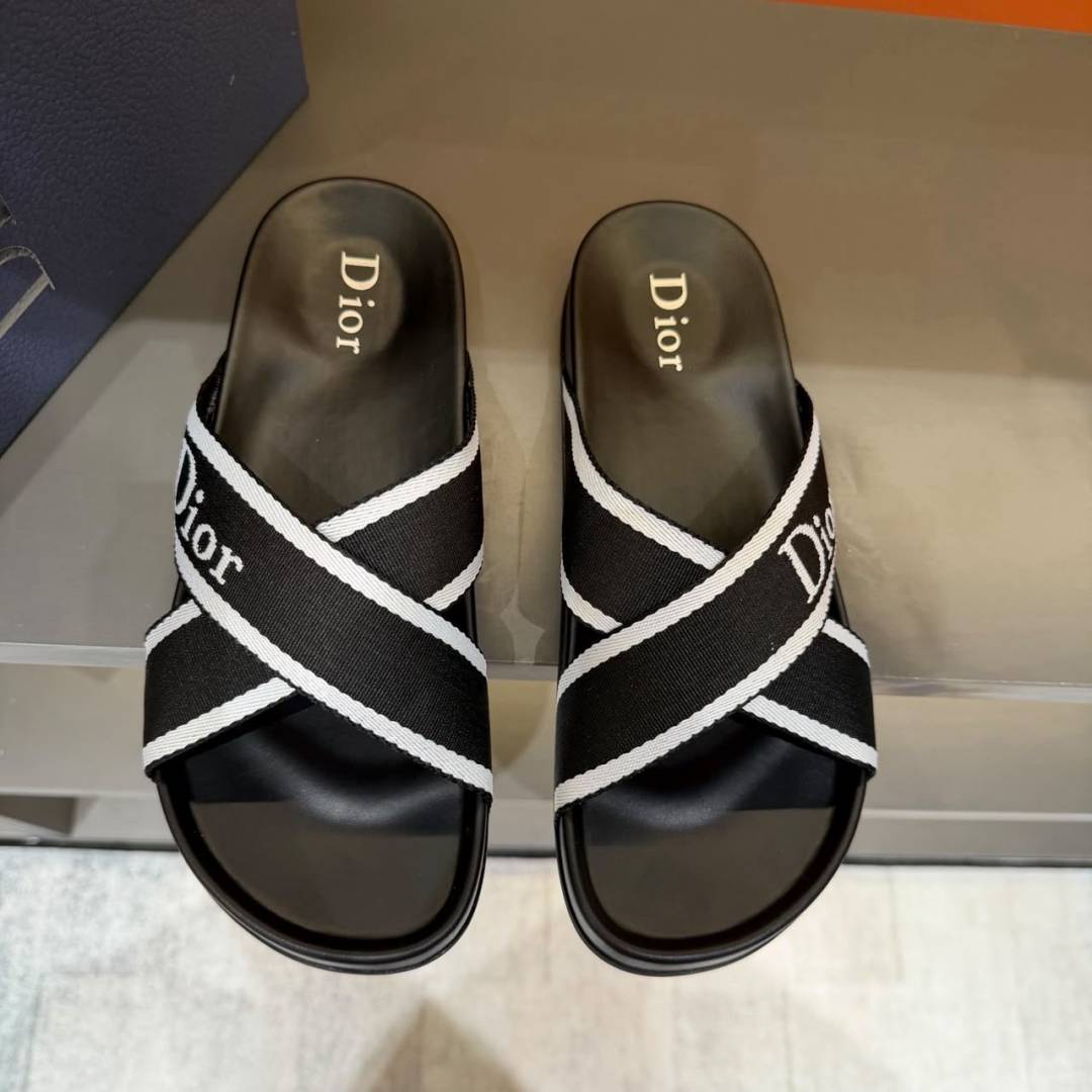 Dior iviera Dior Aqua Sandal Black & White Technical Fabric