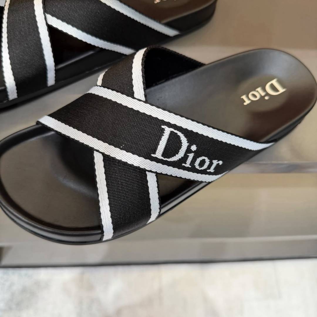 Dior iviera Dior Aqua Sandal Black & White Technical Fabric