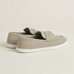 Hermes Job Loafers Noir Beige Fixed