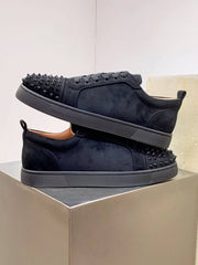 Christian Loubotin Loius Junior Spikes Veau Velours Sneaker Black