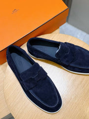 Hermes Job Loafers Noir Navy Fixed