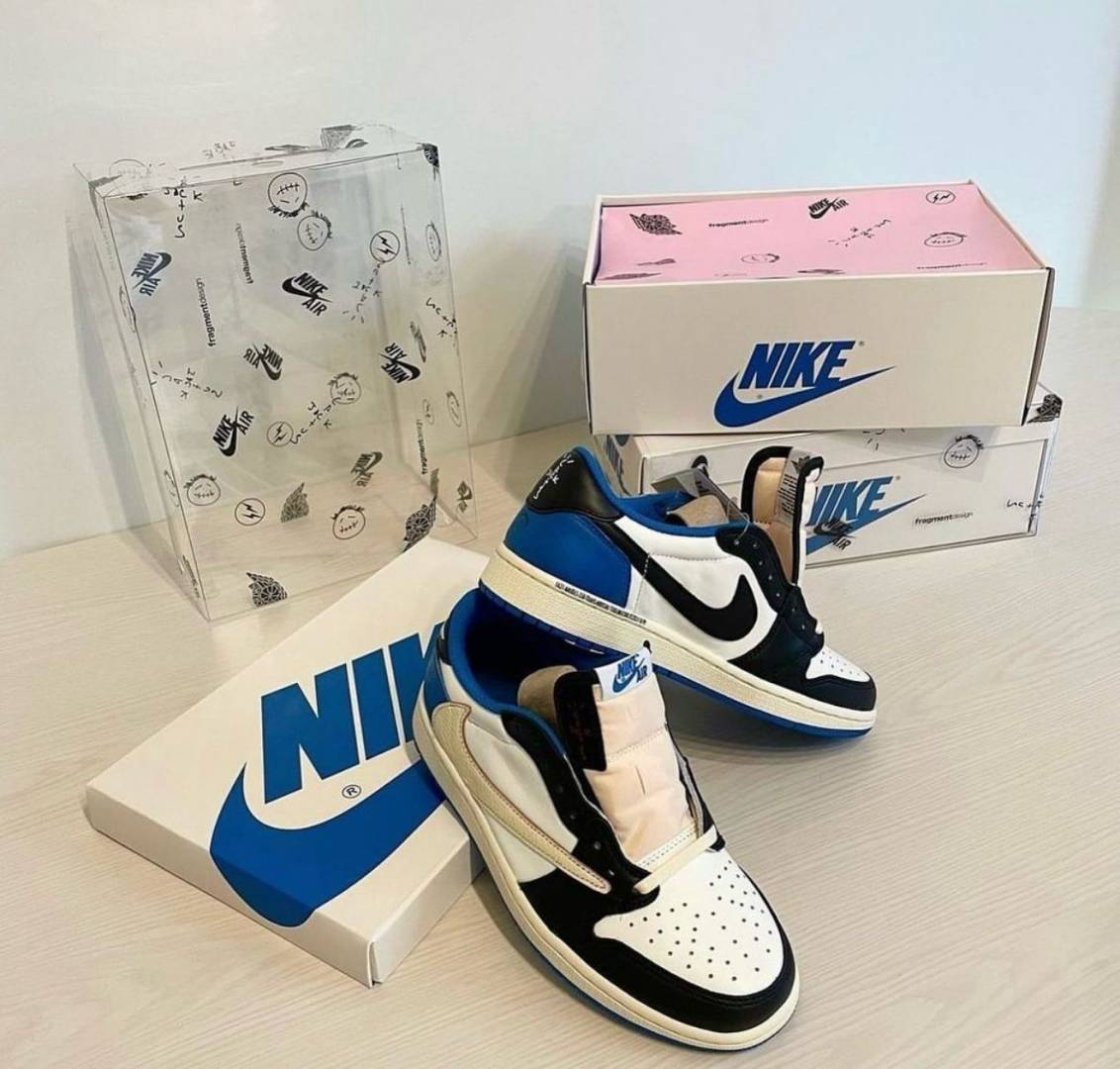 Jordan 1 Low Fragment X Travis Scott With Plastic Packing Semi UA