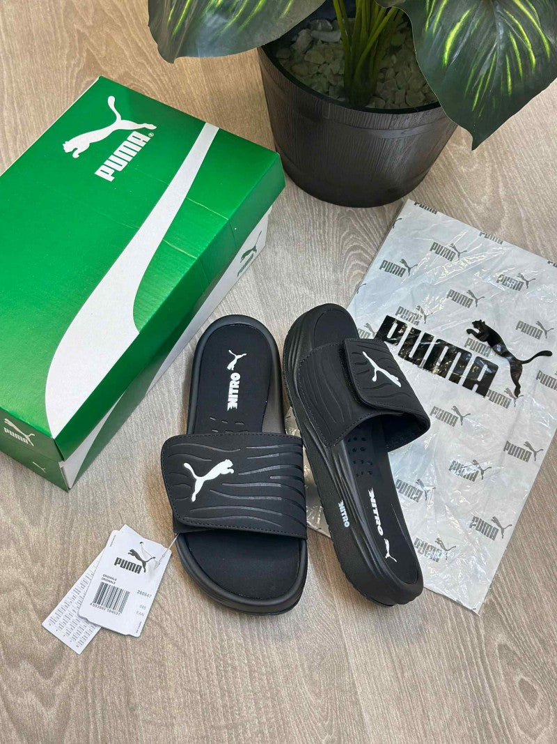 Puma Nitrocat V Adjust Comfort Premium All Black Slides