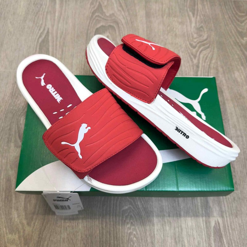 Puma Nitrocat V Adjust Comfort Premium Red White Slides