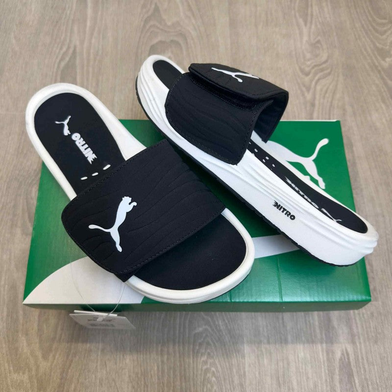 Puma Nitrocat V Adjust Comfort Premium Black White Slides