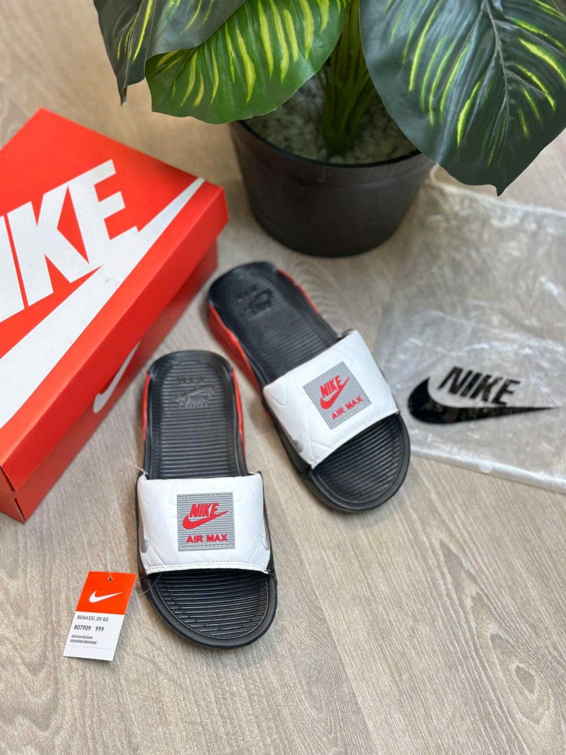 Nike Airmax 90 Premium White Black Red Flip Flop