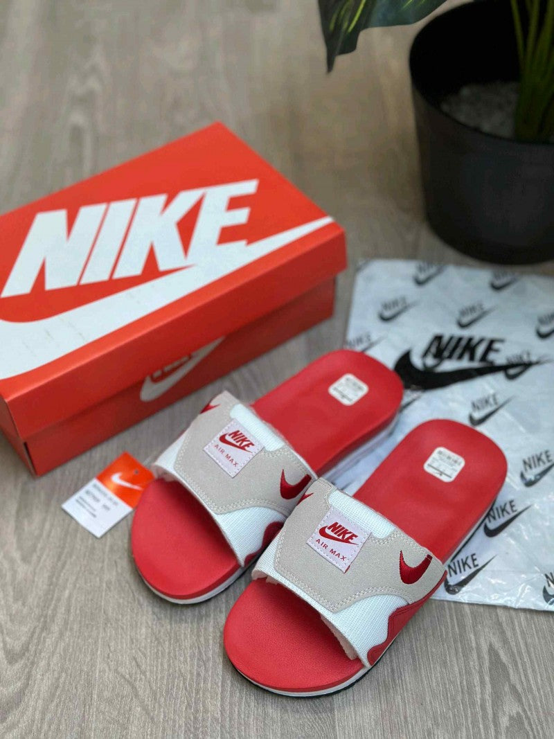 Nike Airmax 1 Premium Red White Flip Flop