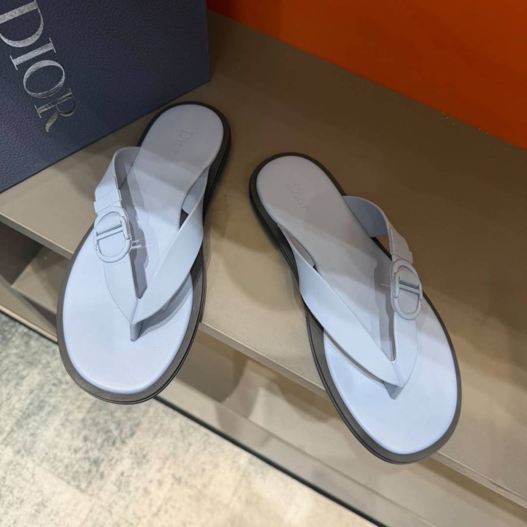 Dior Rivage Thong Sandal Light Blue Rubber