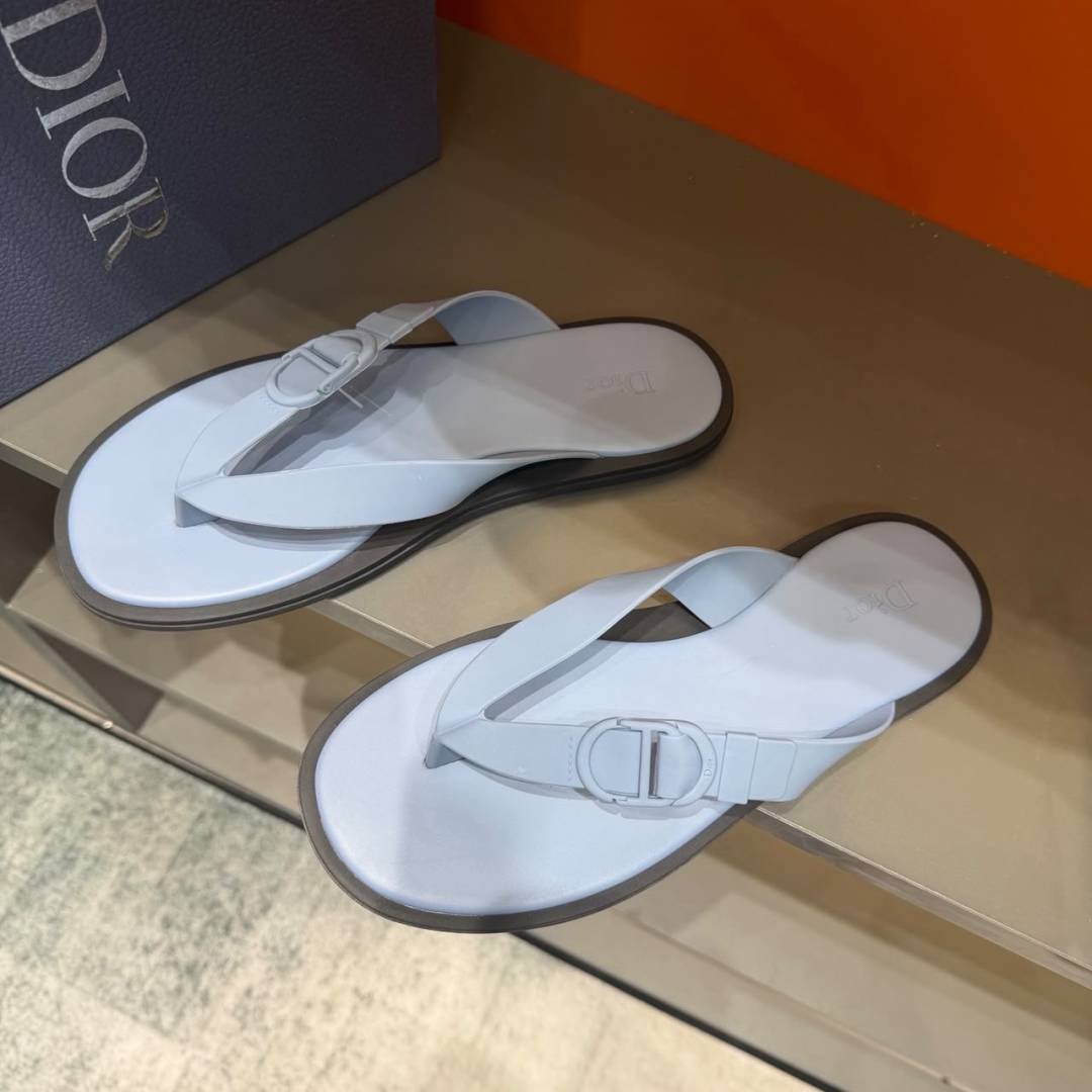Dior Rivage Thong Sandal Light Blue Rubber