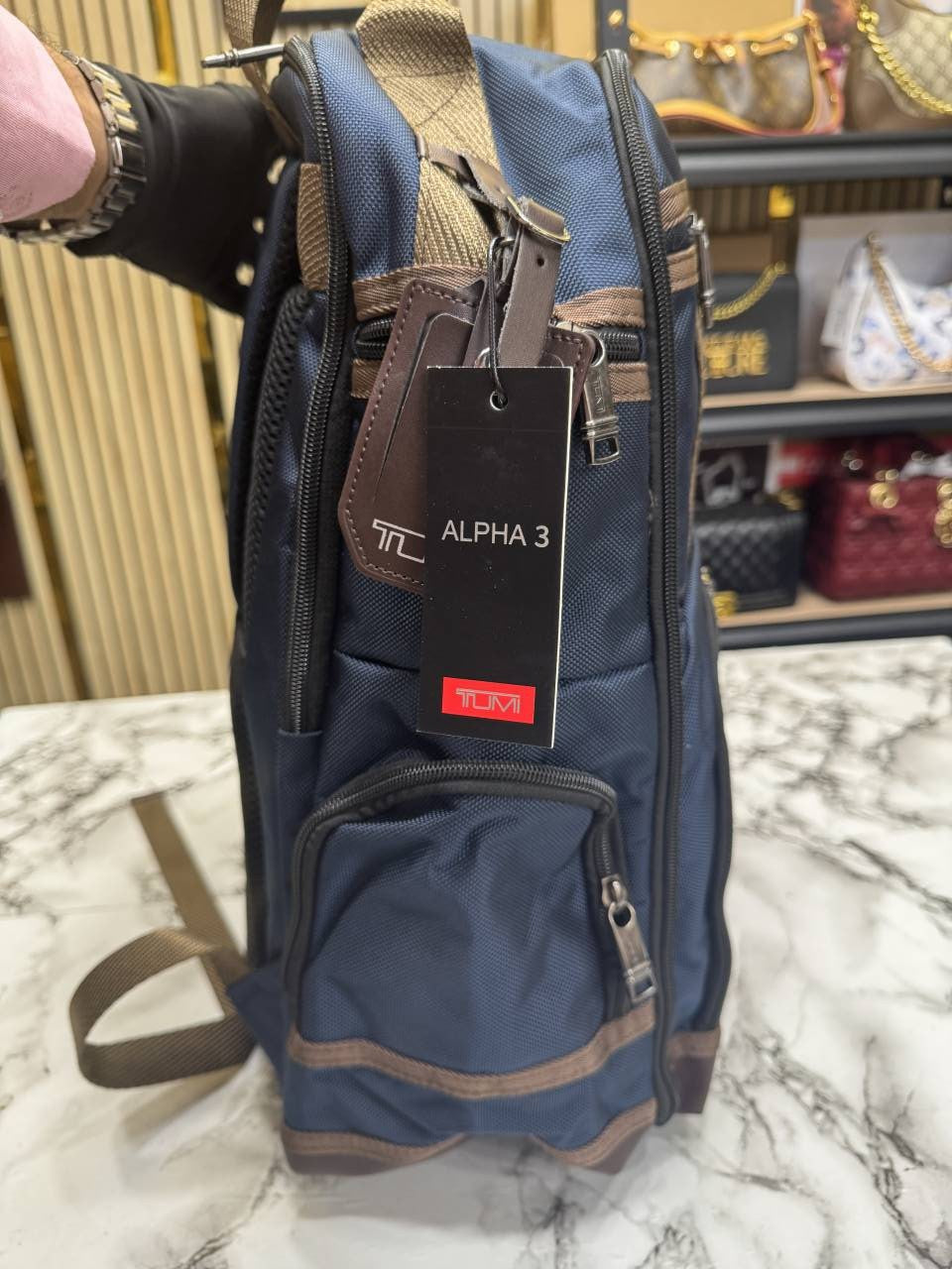 TUMI ALPHA BRIEF BACK PACK PREMIUM QUALITY TRAVEL BAG (T85619-BLUE)