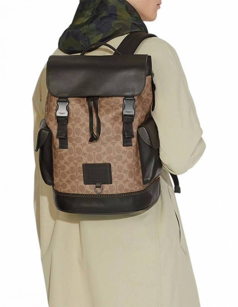 COACH RIVINGTON UNISEX BAGPACK WITH DUST BAG PREMIUM QUALITY APRICOT BLACK 060