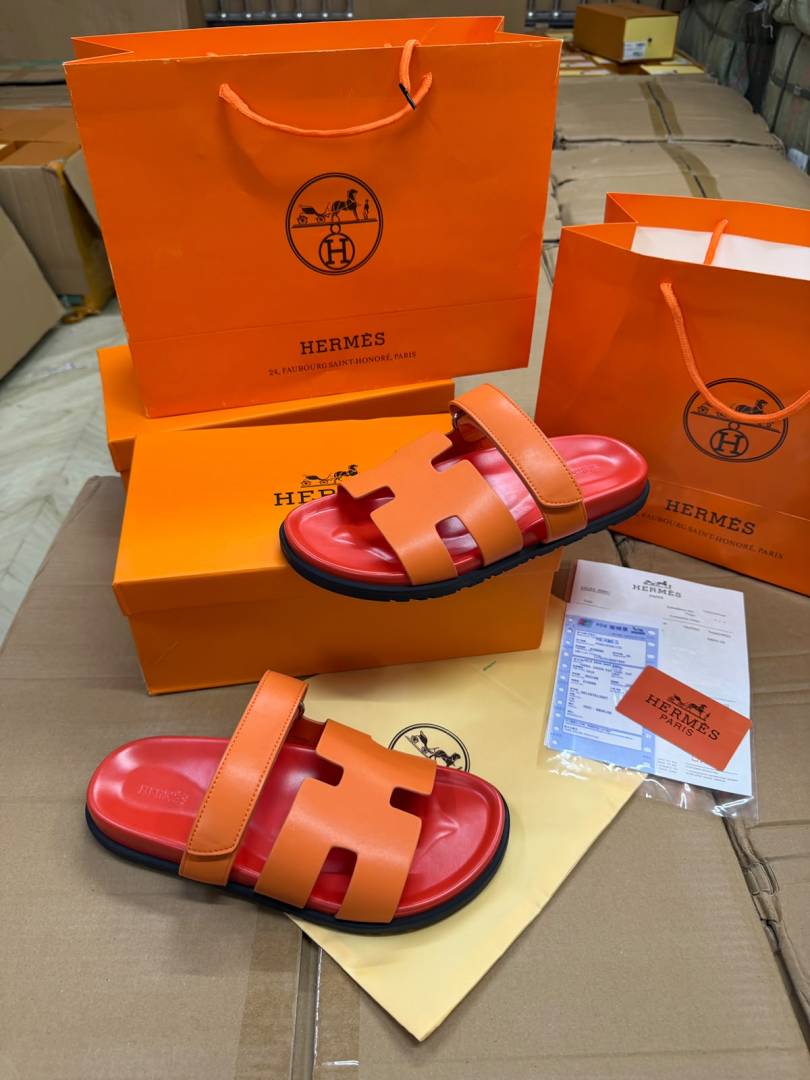 Hermes Chypre Sandal Noir Premium Mens