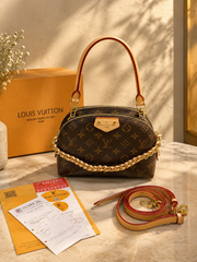 Louis Vuittion Be Alma bag in Monogram Canvas Dual Tone Top Handle With OG Box Dust Cover & Carry Bag 60451 Yellow Skin Monogram