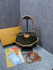 Louis Vuittion Be Alma bag in Monogram Canvas Dual Tone Top Handle With OG Box Dust Cover & Carry Bag 60451 Yellow Skin Monogram