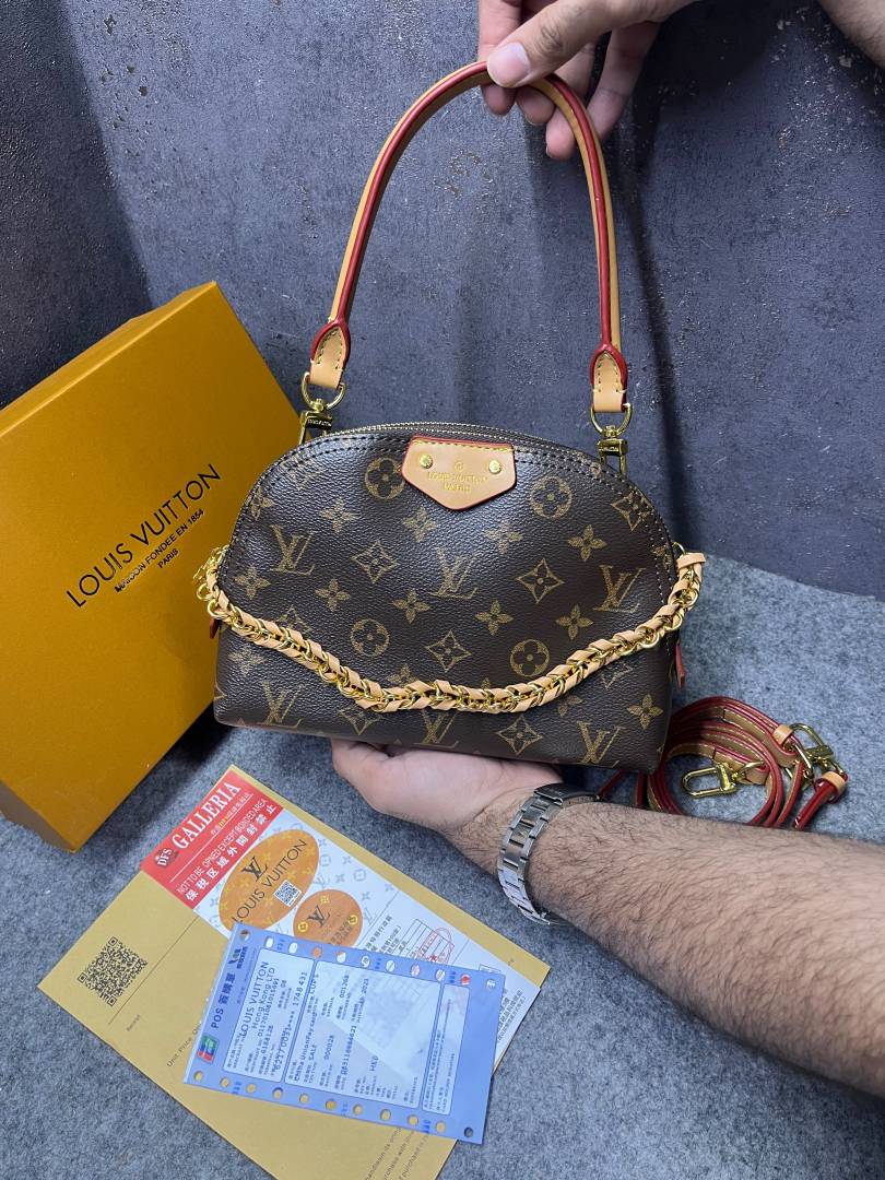 Louis Vuittion Be Alma bag in Monogram Canvas Dual Tone Top Handle With OG Box Dust Cover & Carry Bag 60451 Yellow Skin Monogram