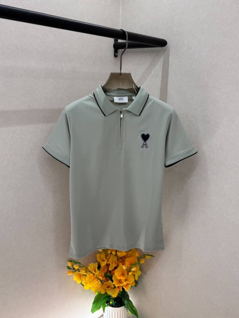 Amiri Logo Pista Premium Collar Neck Polo T shirt With Brand Box Packing F3689 PI