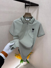 Amiri Logo Pista Premium Collar Neck Polo T shirt With Brand Box Packing F3689 PI