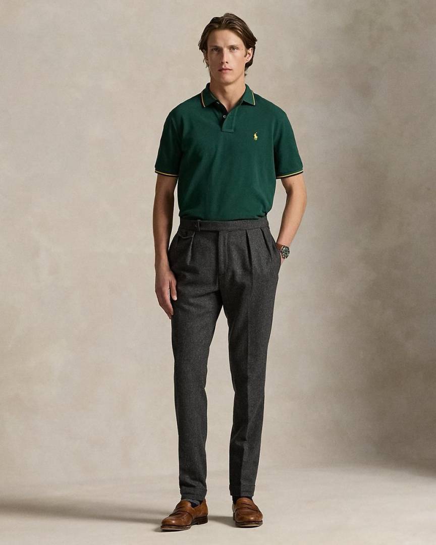 Ralph Lauren Green Collar Neck Premium Polo T shirt F3624 GR