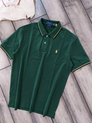 Ralph Lauren Green Collar Neck Premium Polo T shirt F3624 GR