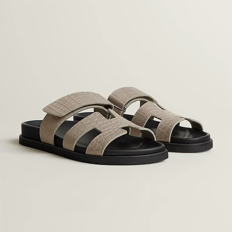 Hermes Chypre Sandal Noir Premium Mens