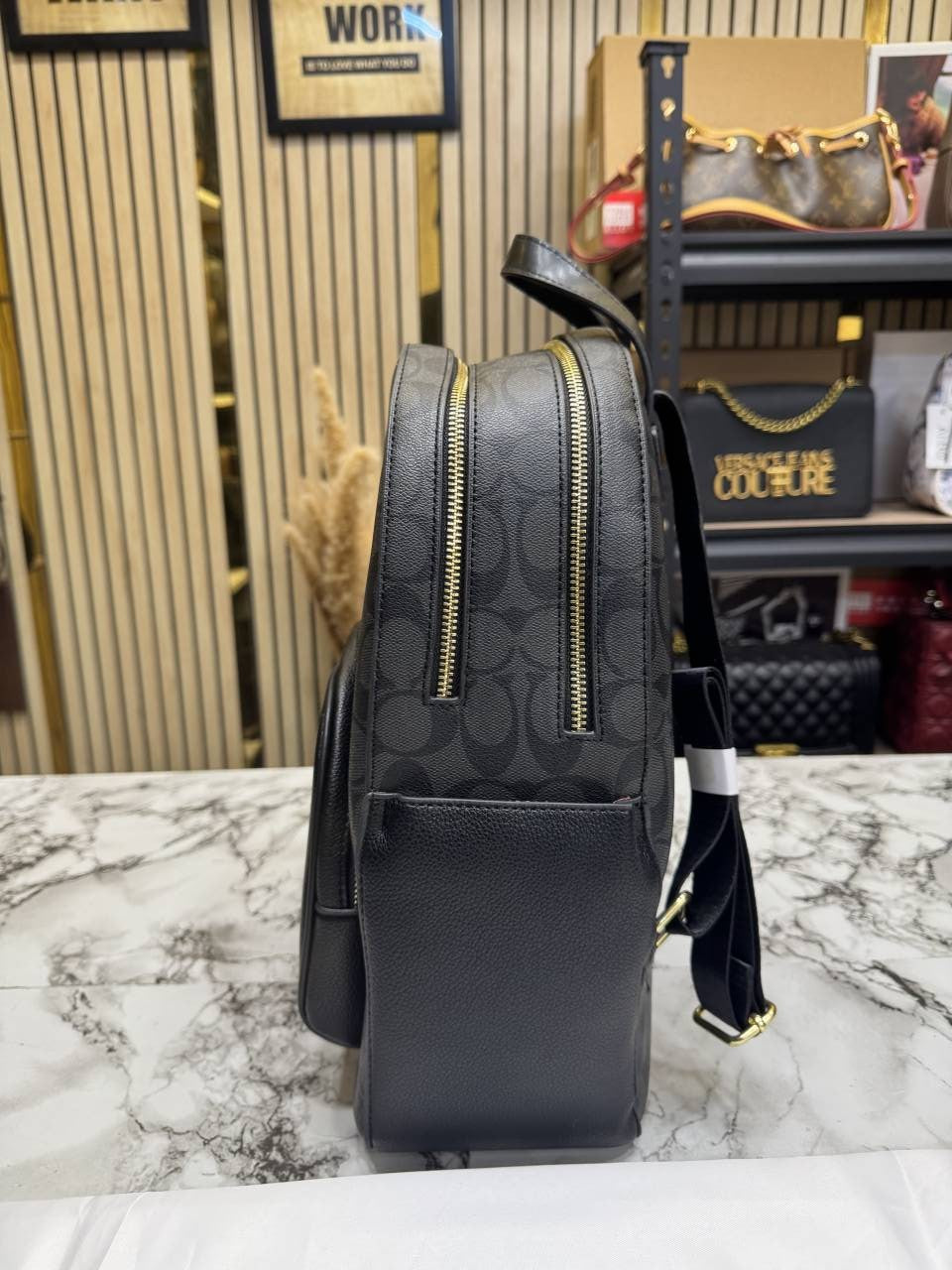 Coach Court Backpack In Signature Canvas With Dust Bag 65201 BLACK