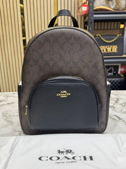 Coach Court Backpack In Signature Canvas With Dust Bag 65201 COFFEE BLACK