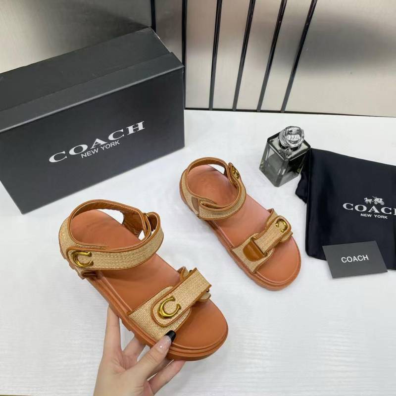 On Sale Coach Jute Sandals For Her With Original Box Dust Cover