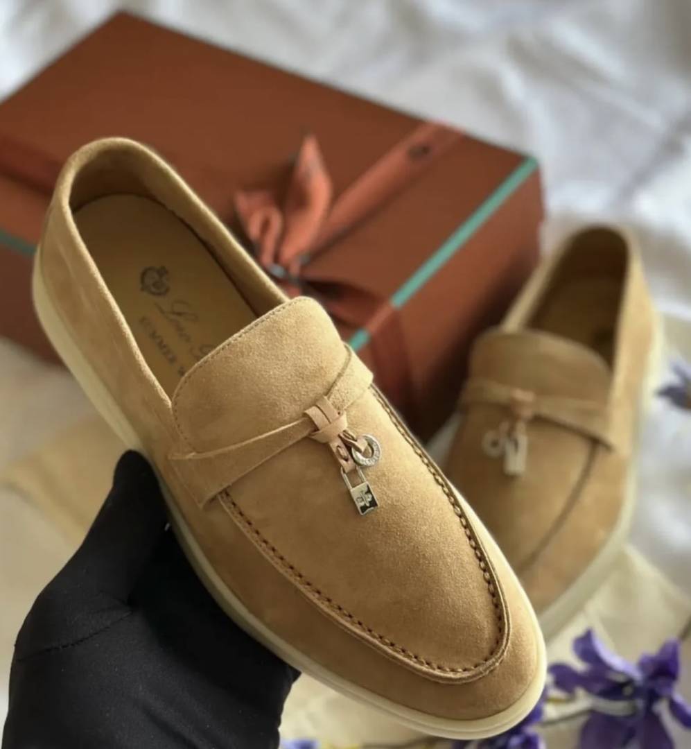 Loro Piano Summer Charms Walk Mules Brown Suede Mens