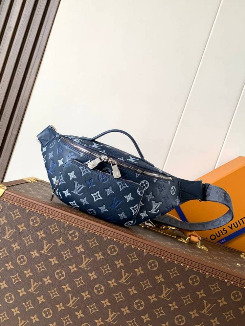 Louis Vuittion Rush Navy Blue Bumbag Monogram Heritage With OG Box & Dust Cover 47058 Blue