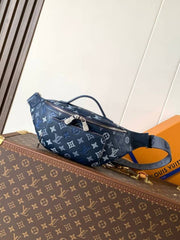 Louis Vuittion Rush Navy Blue Bumbag Monogram Heritage With OG Box & Dust Cover 47058 Blue