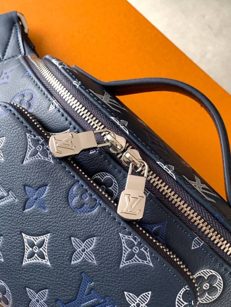 Louis Vuittion Rush Navy Blue Bumbag Monogram Heritage With OG Box & Dust Cover 47058 Blue