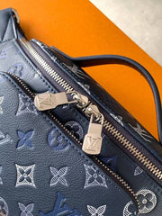 Louis Vuittion Rush Navy Blue Bumbag Monogram Heritage With OG Box & Dust Cover 47058 Blue