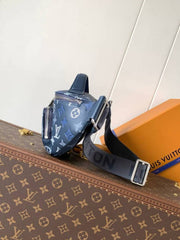 Louis Vuittion Rush Navy Blue Bumbag Monogram Heritage With OG Box & Dust Cover 47058 Blue