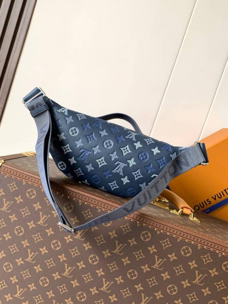 Louis Vuittion Rush Navy Blue Bumbag Monogram Heritage With OG Box & Dust Cover 47058 Blue